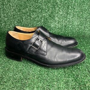 Vintage Bally Black Leather Monk Strap Shoes Classic Loafers Size US 9